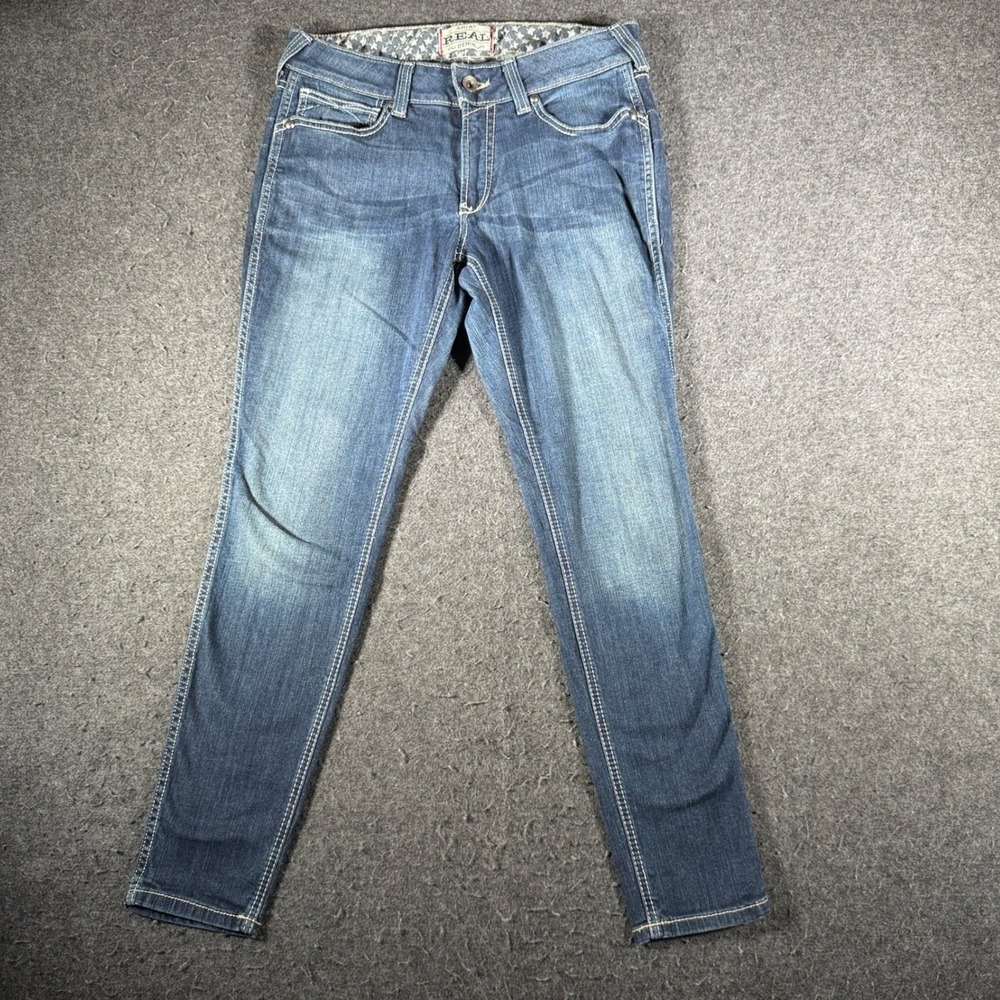 Ariat REAL Denim Womens Skinny Jeans Medium Wash Mid Rise 32R AW2047A